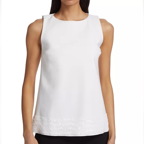 Chiara Boni La Petite Robe Aidys Paillette-Embroidered Top Size 4 NWTWF - Picture 1 of 9